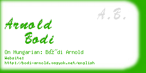 arnold bodi business card