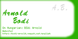 arnold bodi business card